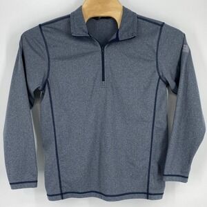 The North Face Mens Quarter Zip Pullover Gray Heather Performance Shirt Size M